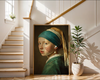 Modern Remix: Girl with Pearl Earring + AirPods - Just Great Posters
