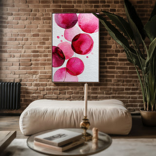 Pink Watercolor Circles Poster – Abstract Modern Wall Art Print - Just Great Posters