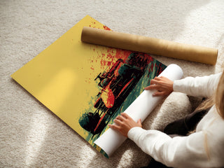 Red Formula 1 Race Car Poster – High - Speed Motorsport Wall Art - Just Great Posters