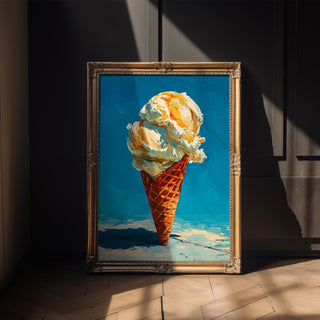 Ice Cream Cone Art Print – Retro Summer Dessert Poster - Just Great Posters