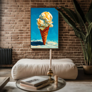Ice Cream Cone Art Print – Retro Summer Dessert Poster - Just Great Posters