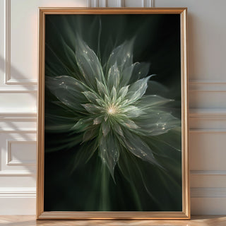 Ethereal Green Bloom Poster – Dreamy Abstract Floral Wall Art in Soft Tones - Just Great Posters