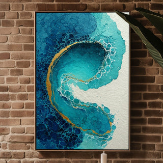 Oceanic Teal Bubble Abstract – Bold Watercolor Wall Art Print - Just Great Posters
