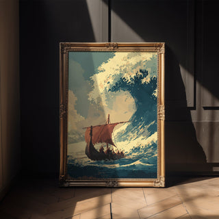 Viking Longship Wave Poster - Just Great Posters
