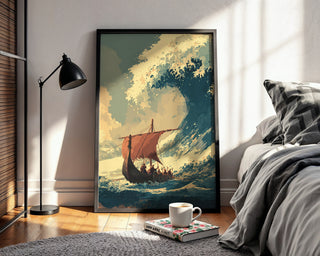 Viking Longship Wave Poster - Just Great Posters