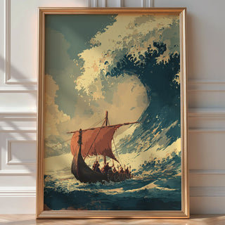 Viking Longship Wave Poster - Just Great Posters
