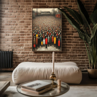 Bernard Buffet–Style Football Crowd Painting - Just Great Posters