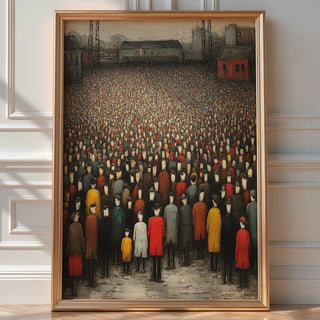 Bernard Buffet–Style Football Crowd Painting - Just Great Posters