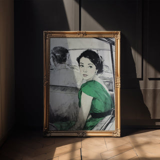 Retro Lady in Taxi Art Print - Just Great Posters