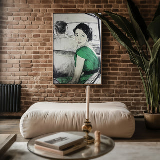 Retro Lady in Taxi Art Print - Just Great Posters