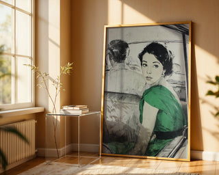 Retro Lady in Taxi Art Print - Just Great Posters