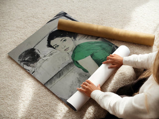 Retro Lady in Taxi Art Print - Just Great Posters