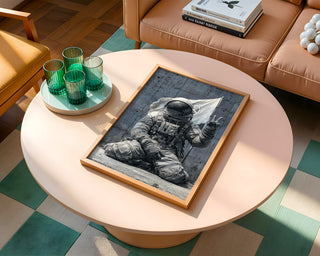 Astronaut Peace Street Art Print - Just Great Posters