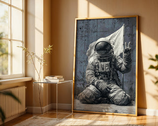 Astronaut Peace Street Art Print - Just Great Posters