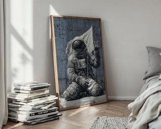 Astronaut Peace Street Art Print - Just Great Posters