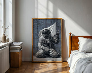 Astronaut Peace Street Art Print - Just Great Posters