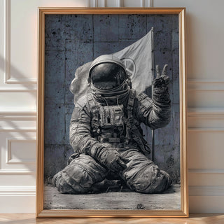 Astronaut Peace Street Art Print - Just Great Posters