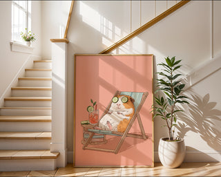 Spa Day Guinea Pig – Funny Relaxation Wall Art Print - Just Great Posters