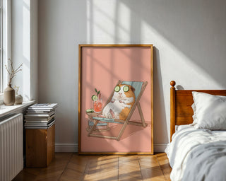 Spa Day Guinea Pig – Funny Relaxation Wall Art Print - Just Great Posters