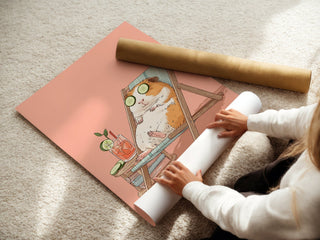 Spa Day Guinea Pig – Funny Relaxation Wall Art Print - Just Great Posters