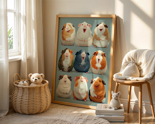 Guinea Pig Poster – Cute & Colorful Animal Art Print - Just Great Posters