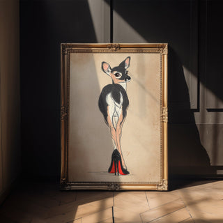 Deer in Heels – Fashionista Woodland Print with a Twist - Just Great Posters