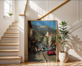 Hollywood Street Life – Vibrant LA Cityscape Wall Art Print - Just Great Posters