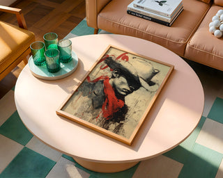 Moody Cowboy Portrait Poster – Bold Western Wall Art with Red Bandana - Just Great Posters