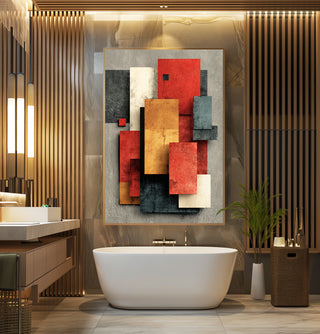 Rust & Ochre Abstract Print – Modern Autumn Wall Art in Earthy Tones - Just Great Posters