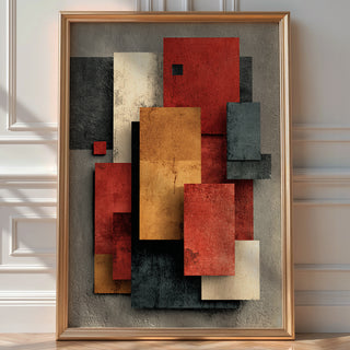 Rust & Ochre Abstract Print – Modern Autumn Wall Art in Earthy Tones - Just Great Posters
