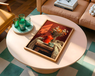 Cozy Teapot & Flowers Poster – Warm Autumn Still Life - Just Great Posters