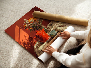 Cozy Teapot & Flowers Poster – Warm Autumn Still Life - Just Great Posters