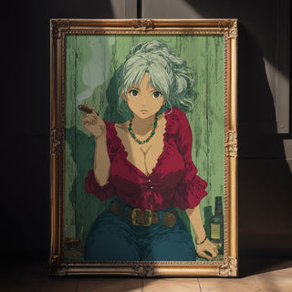 Bold Anime Girl with Cigar Poster Print - Just Great Posters
