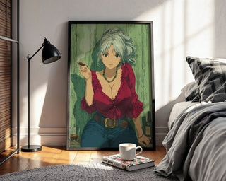 Bold Anime Girl with Cigar Poster Print - Just Great Posters