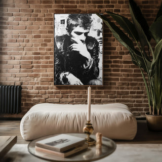 Punk in Thought – Black & White Grunge Portrait Poster - Just Great Posters