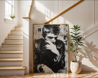 Punk in Thought – Black & White Grunge Portrait Poster - Just Great Posters