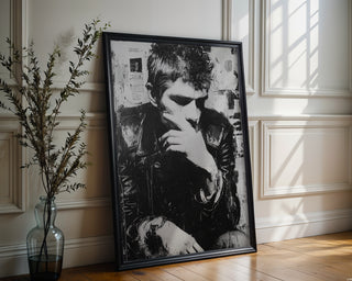 Punk in Thought – Black & White Grunge Portrait Poster - Just Great Posters