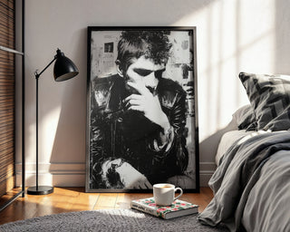 Punk in Thought – Black & White Grunge Portrait Poster - Just Great Posters