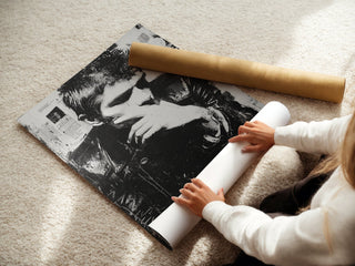 Punk in Thought – Black & White Grunge Portrait Poster - Just Great Posters