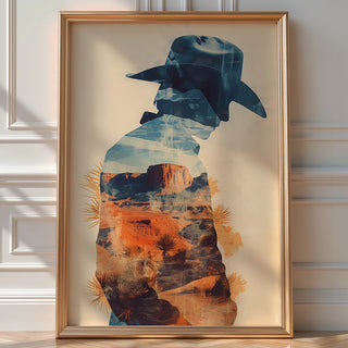 Cowboy Desert Dreamscape Art Print – Western Wall Decor with Southwest Vibes - Just Great Posters