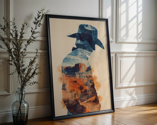 Cowboy Desert Dreamscape Art Print – Western Wall Decor with Southwest Vibes - Just Great Posters