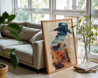 Cowboy Desert Dreamscape Art Print – Western Wall Decor with Southwest Vibes - Just Great Posters