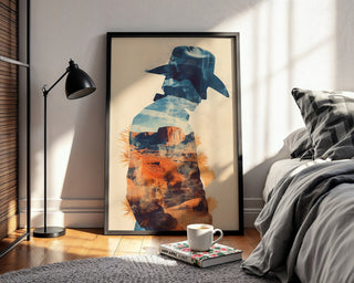 Cowboy Desert Dreamscape Art Print – Western Wall Decor with Southwest Vibes - Just Great Posters