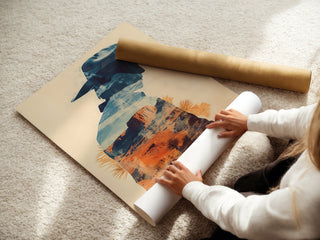 Cowboy Desert Dreamscape Art Print – Western Wall Decor with Southwest Vibes - Just Great Posters