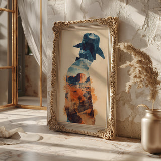 Cowboy Desert Dreamscape Art Print – Western Wall Decor with Southwest Vibes - Just Great Posters