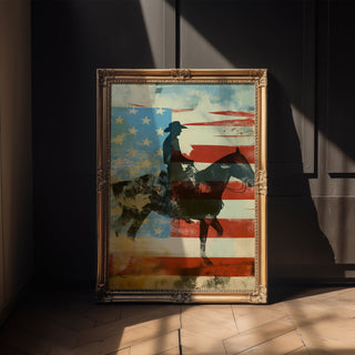 American Cowboy Flag Poster - Just Great Posters