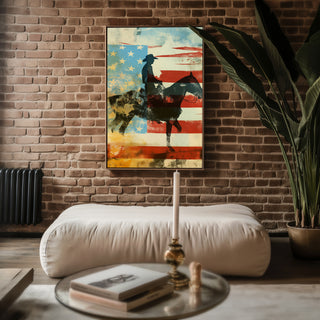 American Cowboy Flag Poster - Just Great Posters