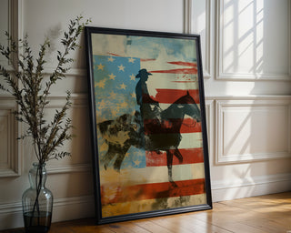 American Cowboy Flag Poster - Just Great Posters
