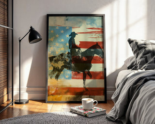 American Cowboy Flag Poster - Just Great Posters