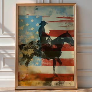 American Cowboy Flag Poster - Just Great Posters